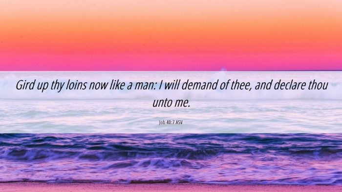 Picture 06 - Job 40:7 ASV Desktop Wallpaper - Gird up thy loins now like a man: I will demand - Desktop Bible Verse Wallpaper