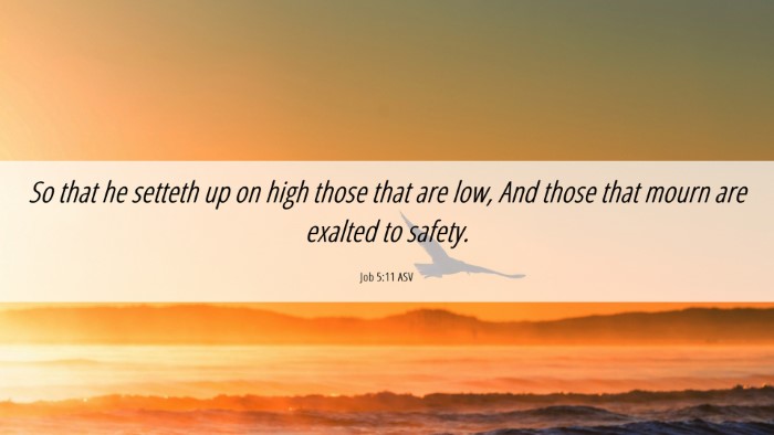 Picture 06 - Job 5:11 ASV Desktop Wallpaper - So that he setteth up on high those that are low, - Desktop Bible Verse Wallpaper