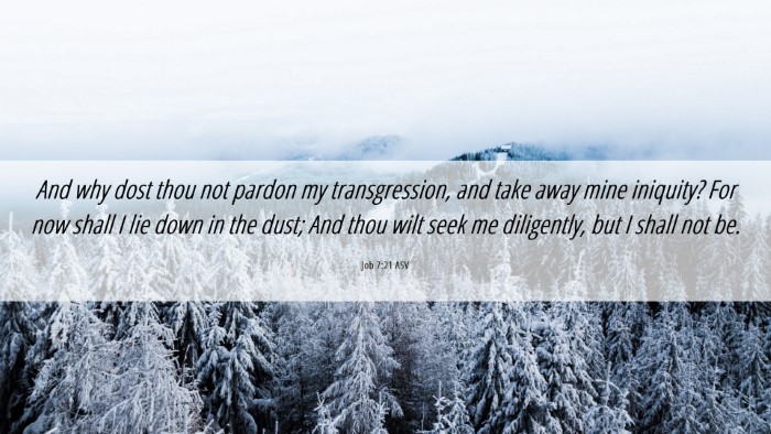 Picture 06 - Job 7:21 ASV Desktop Wallpaper - And why dost thou not pardon my transgression, - Desktop Bible Verse Wallpaper