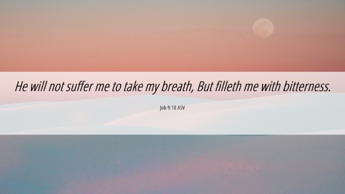 Picture 06 - Job 9:18 ASV Desktop Wallpaper - He will not suffer me to take my breath, But - Desktop Bible Verse Wallpaper