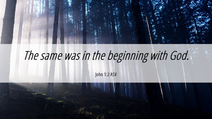 Picture 06 - John 1:2 ASV Desktop Wallpaper - The same was in the beginning with - Desktop Bible Verse Wallpaper