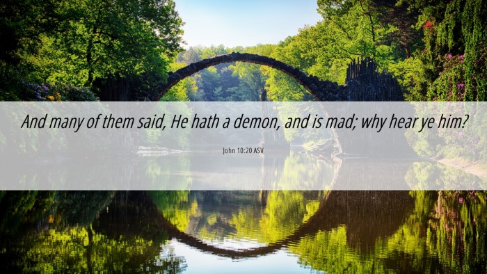 Picture 06 - John 10:20 ASV Desktop Wallpaper - And many of them said, He hath a demon, and is - Desktop Bible Verse Wallpaper