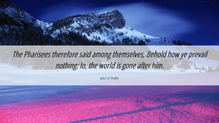 Picture 06 - John 12:19 ASV Desktop Wallpaper - The Pharisees therefore said among themselves, - Desktop Bible Verse Wallpaper