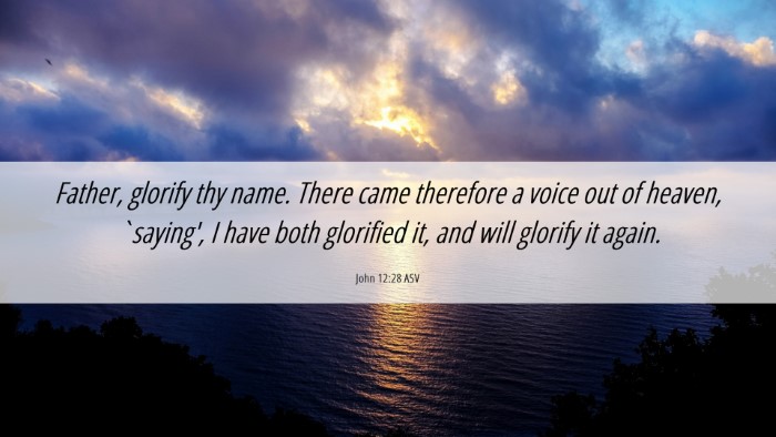 Picture 06 - John 12:28 ASV Desktop Wallpaper - Father, glorify thy name. There came therefore a - Desktop Bible Verse Wallpaper
