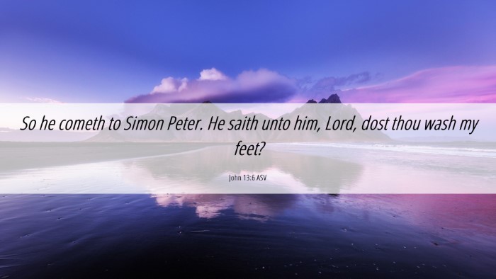 Picture 06 - John 13:6 ASV Desktop Wallpaper - So he cometh to Simon Peter. He saith unto him, - Desktop Bible Verse Wallpaper