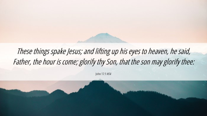 Picture 06 - John 17:1 ASV Desktop Wallpaper - These things spake Jesus; and lifting up his eyes - Desktop Bible Verse Wallpaper