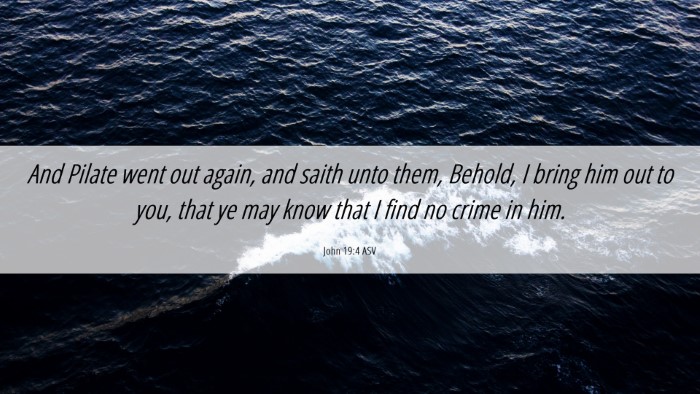 Picture 06 - John 19:4 ASV Desktop Wallpaper - And Pilate went out again, and saith unto them, - Desktop Bible Verse Wallpaper