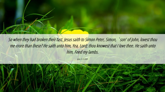 Picture 06 - John 21:15 ASV Desktop Wallpaper - So when they had broken their fast, Jesus saith - Desktop Bible Verse Wallpaper