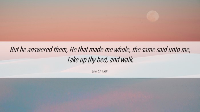 Picture 06 - John 5:11 ASV Desktop Wallpaper - But he answered them, He that made me whole, the - Desktop Bible Verse Wallpaper