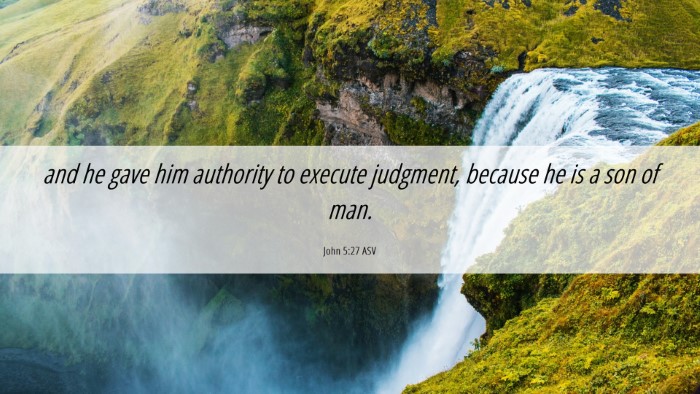 Picture 06 - John 5:27 ASV Desktop Wallpaper - and he gave him authority to execute judgment, - Desktop Bible Verse Wallpaper