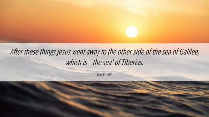 Picture 06 - John 6:1 ASV Desktop Wallpaper - After these things Jesus went away to the other - Desktop Bible Verse Wallpaper
