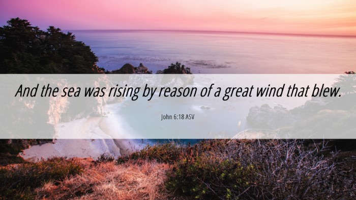 Picture 06 - John 6:18 ASV Desktop Wallpaper - And the sea was rising by reason of a great wind - Desktop Bible Verse Wallpaper