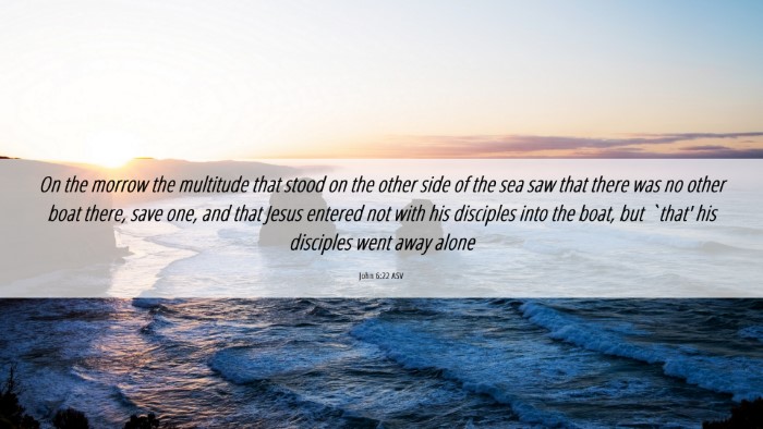 Picture 06 - John 6:22 ASV Desktop Wallpaper - On the morrow the multitude that stood on the - Desktop Bible Verse Wallpaper