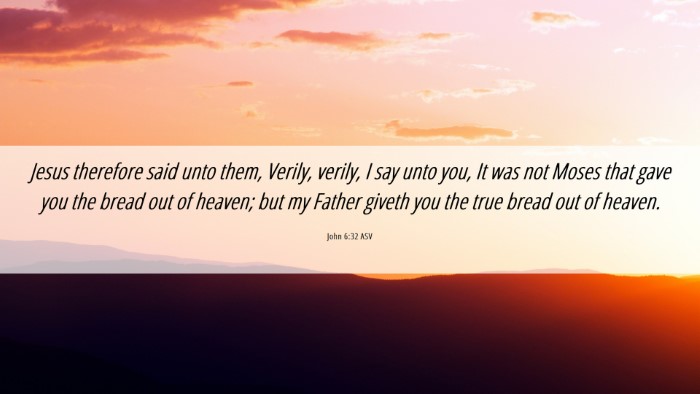 Picture 06 - John 6:32 ASV Desktop Wallpaper - Jesus therefore said unto them, Verily, verily, I - Desktop Bible Verse Wallpaper