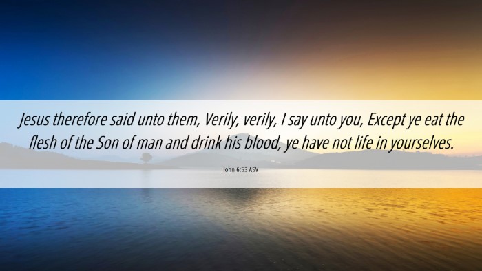 Picture 06 - John 6:53 ASV Desktop Wallpaper - Jesus therefore said unto them, Verily, verily, I - Desktop Bible Verse Wallpaper