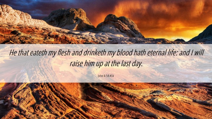 Picture 06 - John 6:54 ASV Desktop Wallpaper - He that eateth my flesh and drinketh my blood - Desktop Bible Verse Wallpaper
