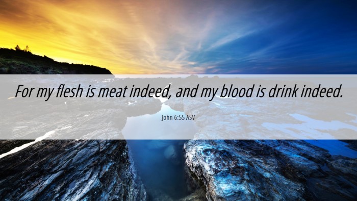 Picture 06 - John 6:55 ASV Desktop Wallpaper - For my flesh is meat indeed, and my blood is - Desktop Bible Verse Wallpaper