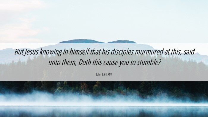 Picture 06 - John 6:61 ASV Desktop Wallpaper - But Jesus knowing in himself that his disciples - Desktop Bible Verse Wallpaper
