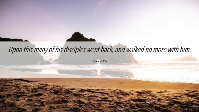 Picture 06 - John 6:66 ASV Desktop Wallpaper - Upon this many of his disciples went back, and - Desktop Bible Verse Wallpaper