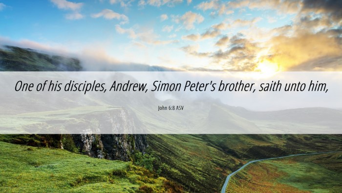 Picture 06 - John 6:8 ASV Desktop Wallpaper - One of his disciples, Andrew, Simon Peter's - Desktop Bible Verse Wallpaper