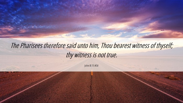 Picture 06 - John 8:13 ASV Desktop Wallpaper - The Pharisees therefore said unto him, Thou - Desktop Bible Verse Wallpaper