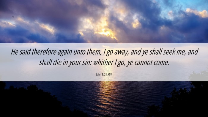 Picture 06 - John 8:21 ASV Desktop Wallpaper - He said therefore again unto them, I go away, and - Desktop Bible Verse Wallpaper