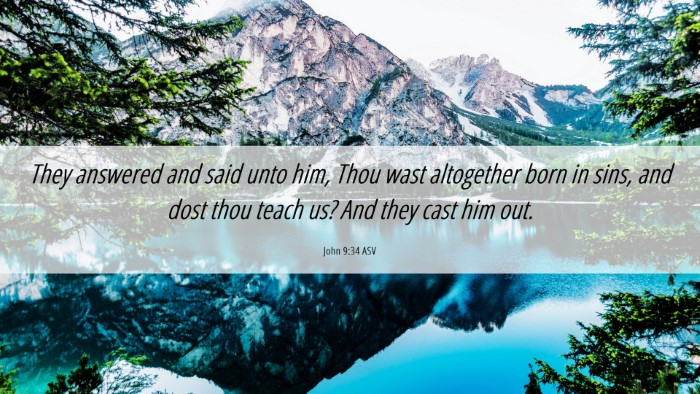 Picture 06 - John 9:34 ASV Desktop Wallpaper - They answered and said unto him, Thou wast - Desktop Bible Verse Wallpaper