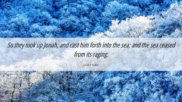 Picture 06 - Jonah 1:15 ASV Desktop Wallpaper - So they took up Jonah, and cast him forth into - Desktop Bible Verse Wallpaper