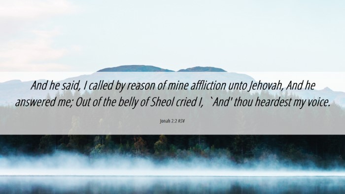 Picture 06 - Jonah 2:2 ASV Desktop Wallpaper - And he said, I called by reason of mine - Desktop Bible Verse Wallpaper