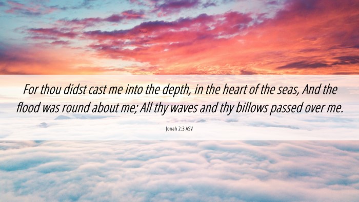 Picture 06 - Jonah 2:3 ASV Desktop Wallpaper - For thou didst cast me into the depth, in the - Desktop Bible Verse Wallpaper