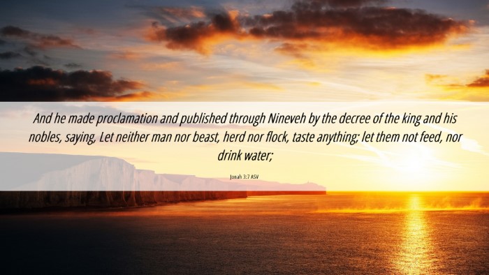 Picture 06 - Jonah 3:7 ASV Desktop Wallpaper - And he made proclamation and published through - Desktop Bible Verse Wallpaper
