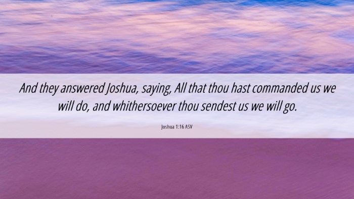 Picture 06 - Joshua 1:16 ASV Desktop Wallpaper - And they answered Joshua, saying, All that thou - Desktop Bible Verse Wallpaper