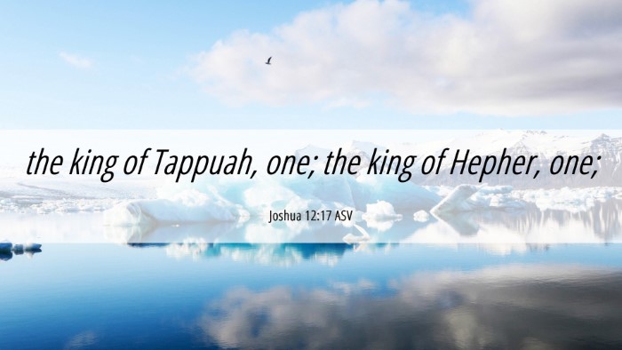 Picture 06 - Joshua 12:17 ASV Desktop Wallpaper - the king of Tappuah, one; the king of Hepher, - Desktop Bible Verse Wallpaper