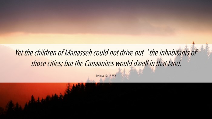 Picture 06 - Joshua 17:12 ASV Desktop Wallpaper - Yet the children of Manasseh could not drive out - Desktop Bible Verse Wallpaper