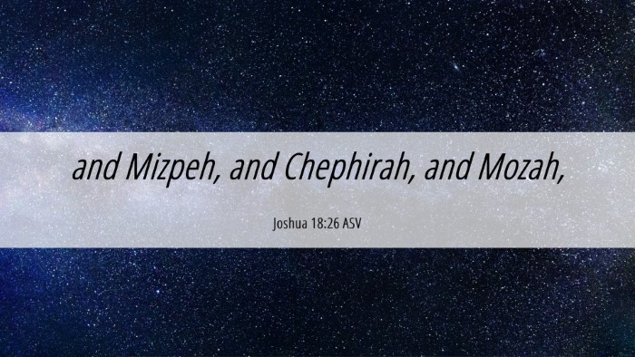 Picture 06 - Joshua 18:26 ASV Desktop Wallpaper - and Mizpeh, and Chephirah, and - Desktop Bible Verse Wallpaper