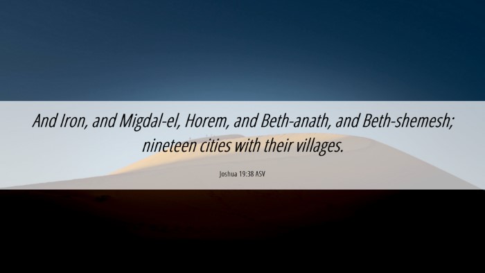 Picture 06 - Joshua 19:38 ASV Desktop Wallpaper - And Iron, and Migdal-el, Horem, and Beth-anath, - Desktop Bible Verse Wallpaper