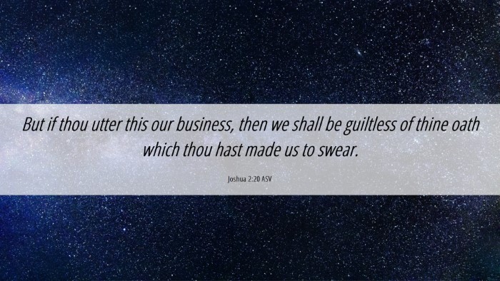 Picture 06 - Joshua 2:20 ASV Desktop Wallpaper - But if thou utter this our business, then we - Desktop Bible Verse Wallpaper