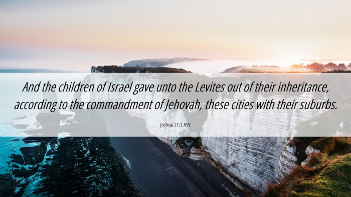 Picture 06 - Joshua 21:3 ASV Desktop Wallpaper - And the children of Israel gave unto the Levites - Desktop Bible Verse Wallpaper