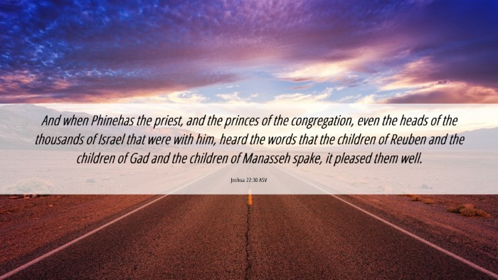 Picture 06 - Joshua 22:30 ASV Desktop Wallpaper - And when Phinehas the priest, and the princes of - Desktop Bible Verse Wallpaper