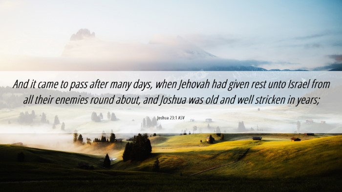 Picture 06 - Joshua 23:1 ASV Desktop Wallpaper - And it came to pass after many days, when Jehovah - Desktop Bible Verse Wallpaper
