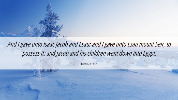 Picture 06 - Joshua 24:4 ASV Desktop Wallpaper - And I gave unto Isaac Jacob and Esau: and I gave - Desktop Bible Verse Wallpaper