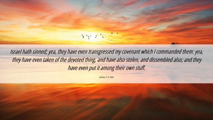 Picture 06 - Joshua 7:11 ASV Desktop Wallpaper - Israel hath sinned; yea, they have even - Desktop Bible Verse Wallpaper
