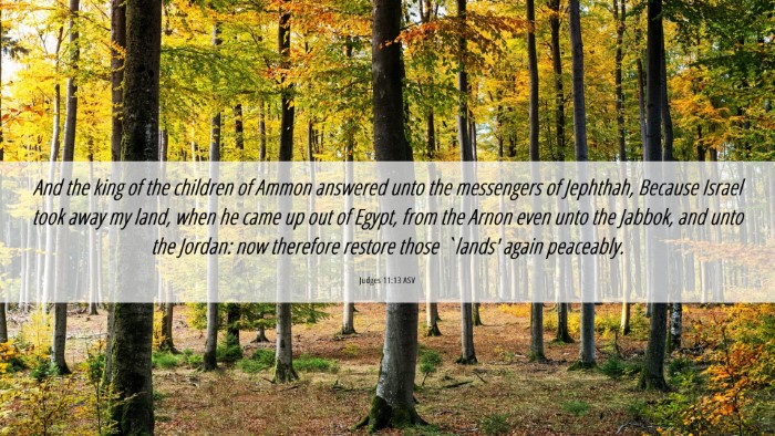 Picture 06 - Judges 11:13 ASV Desktop Wallpaper - And the king of the children of Ammon answered - Desktop Bible Verse Wallpaper