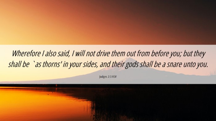 Picture 06 - Judges 2:3 ASV Desktop Wallpaper - Wherefore I also said, I will not drive them out - Desktop Bible Verse Wallpaper