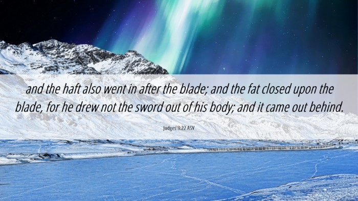 Picture 06 - Judges 3:22 ASV Desktop Wallpaper - and the haft also went in after the blade; and - Desktop Bible Verse Wallpaper