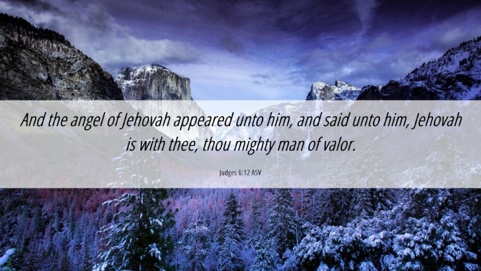Picture 06 - Judges 6:12 ASV Desktop Wallpaper - And the angel of Jehovah appeared unto him, and - Desktop Bible Verse Wallpaper