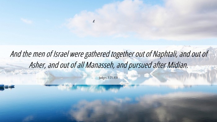 Picture 06 - Judges 7:23 ASV Desktop Wallpaper - And the men of Israel were gathered together out - Desktop Bible Verse Wallpaper