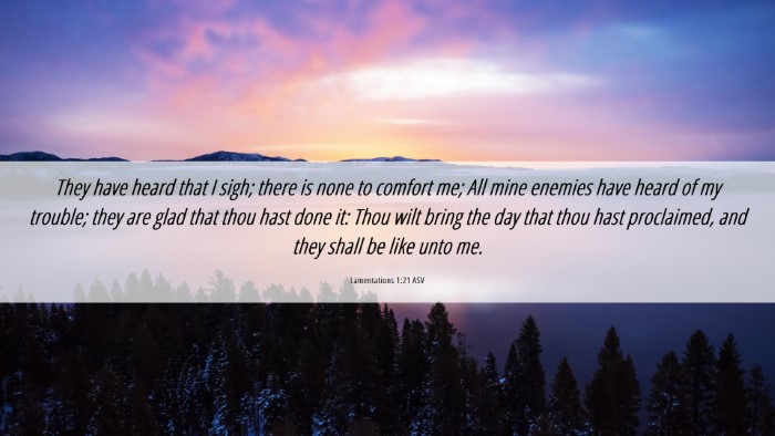 Picture 06 - Lamentations 1:21 ASV Desktop Wallpaper - They have heard that I sigh; there is none to - Desktop Bible Verse Wallpaper
