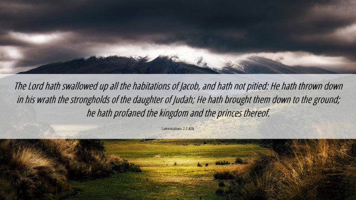 Picture 06 - Lamentations 2:2 ASV Desktop Wallpaper - The Lord hath swallowed up all the habitations of - Desktop Bible Verse Wallpaper
