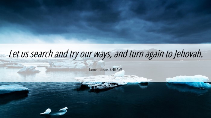 Picture 06 - Lamentations 3:40 ASV Desktop Wallpaper - Let us search and try our ways, and turn again to - Desktop Bible Verse Wallpaper